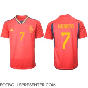 Spanien Alvaro Morata #7 Hemma Matchtröja VM 2022 Kortärmad